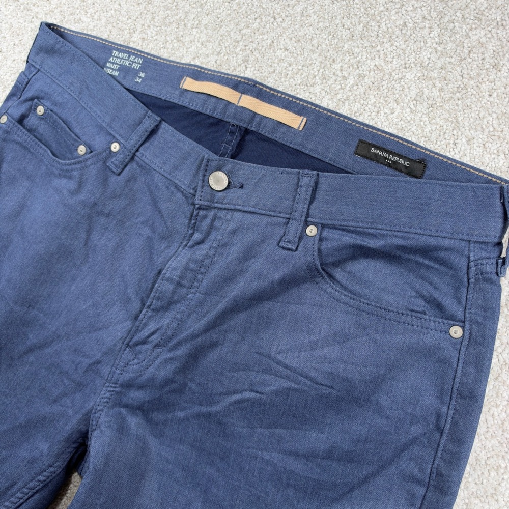 Banana Republic Travel Jean Mens 36x34 Blue Athletic Fit Stretch Pants